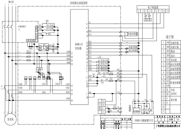 1800KW柴油發(fā)電機組啟動(dòng)柜配置圖紙