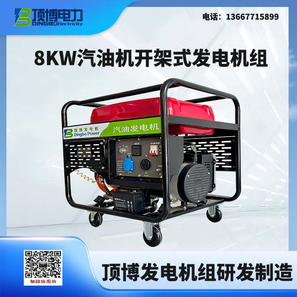 8KW汽油機開(kāi)架式發(fā)電機組